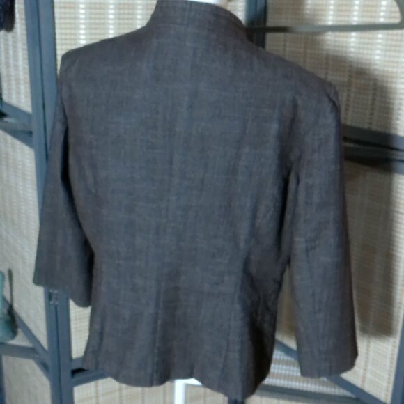 Roz & Ali Brown 3/4 Sleeve Moto-styled Jacket - Picture 7 of 7